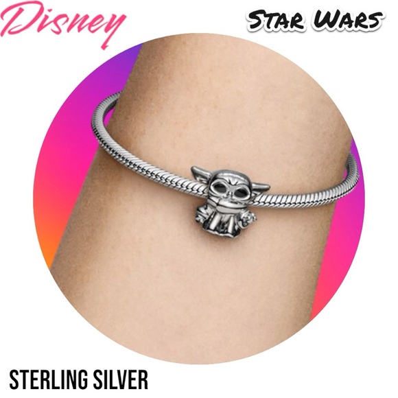 .925 Sterling Silver Charm Star Wars Grogu ruthenium-plated charm - Picture 3 of 5